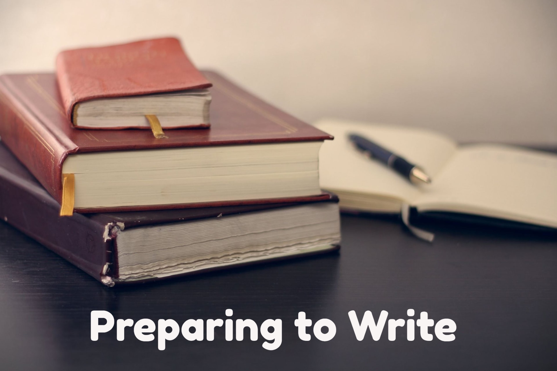 books and pen and writing getting ready to write